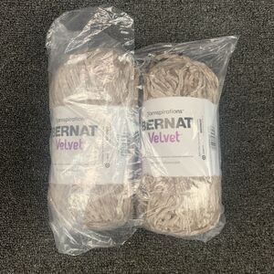 Lot Of 2 Bernat Velvet Yarn “Mushroom” 10.5 oz Bulky Yarn 315yds